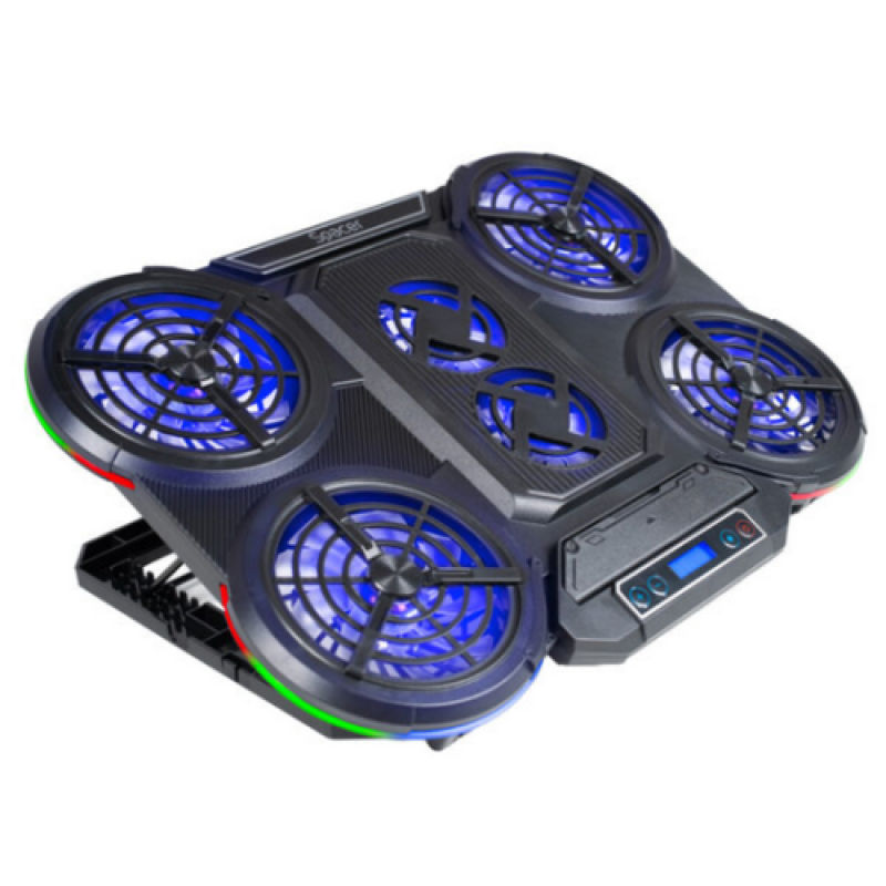 Stand/Cooler notebook Spacer SPNS-GAMING-6F, pana la 17 inch, 6 ventilatoare, negru - Laptop, Tablete & Telefoane