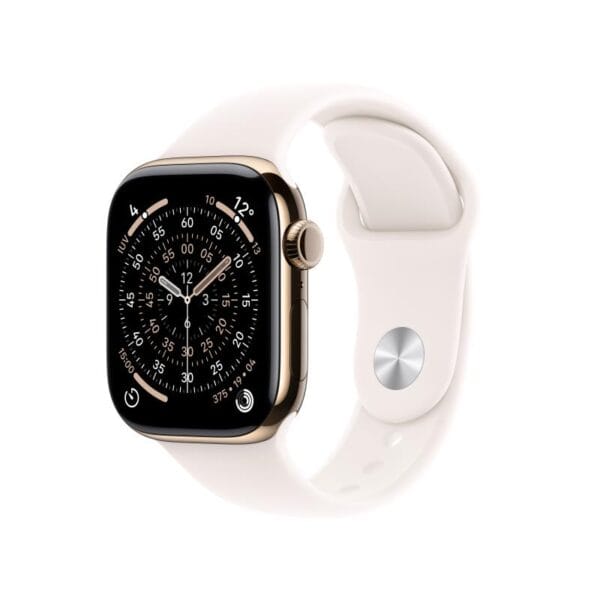 Apple Watch Series 11 GPS + Cellular 46mm Gold Titanium Case with Light Blush Sport Band – M/L - Laptop, Tablete & Telefoane