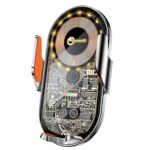 Lemontti Suport Auto cu incarcare  Wireless, 15W, deschidere automata prin senzor infrarosu, prindere la ventilatie, cablu Type-C inclus, Transparent Negru - imagine 2