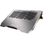 Cooler laptop Tellur Shade, pentru laptpori cu dimensiunea de 17", 3 ventilatoare, conexiune USB-A sau USB-C plug and play, iluminare RGB LED, gri - imagine 3