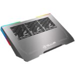 Cooler laptop Tellur Shade, pentru laptpori cu dimensiunea de 17", 3 ventilatoare, conexiune USB-A sau USB-C plug and play, iluminare RGB LED, gri