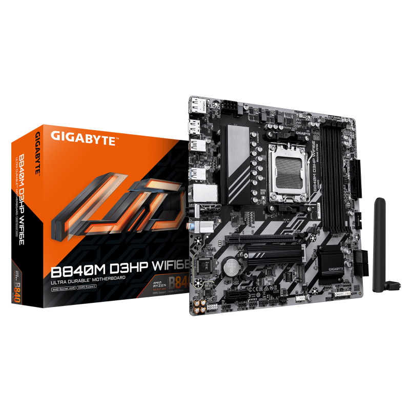 Placa de baza Gigabyte B840M D3HP WIFI6E, Socket AM5, DDR5, Micro-ATX