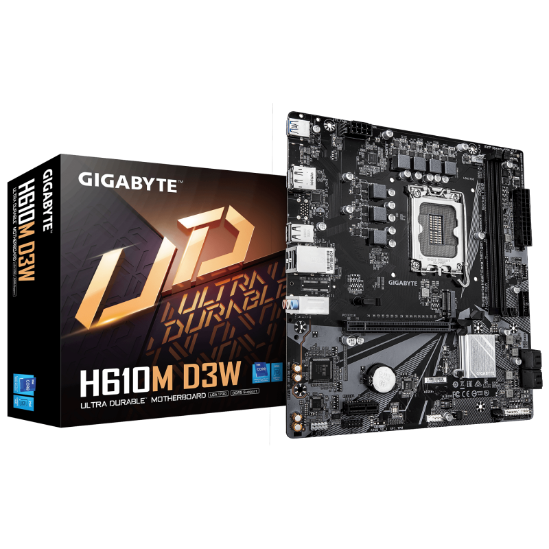 Placa de baza Gigabyte H610M D3W, Socket 1700, DDR5, Micro-ATX - Componente PC
