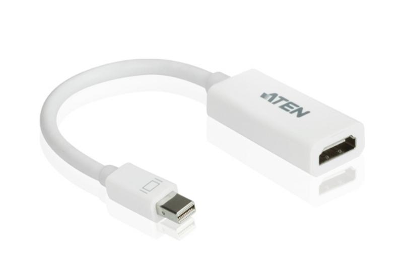 Adaptor ATEN VC980-AT. Conector 1: Mini DisplayPort, Conector 2: HDMI, Conector 1 gen: Tată. Greutate: 17 g, Lățime: 21 mm, Adâncime: 190 mm. Lăţime de ambalaj: 125 mm, Adâncimea de ambalaj: 180 mm, Înălţime de ambalaj: 35 mm. Cantitate per ambalaj: 1 buc.. Greutate netă ambalaj principal: 680 g