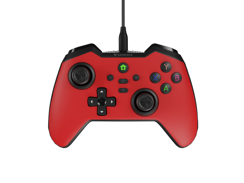 Controller cu fir Genesis Mangan 300, tip Analog/Digital, interfata USB, numar butoane 19, lungime cablu 200 cm, compatibilitate PC, ROG Ally, Nintendo Switch, Steam Deck, rosu