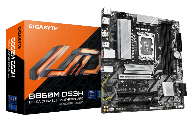 Placa de baza Gigabyte B860M DS3H, LGA 1851, DDR5, Micro-ATX