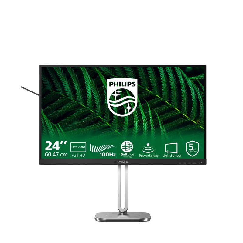 Monitor Consumer Philips 24B2G5200/00, 24", 1920 x 1080 pixeli, Anthracite, 3 ani Garantie