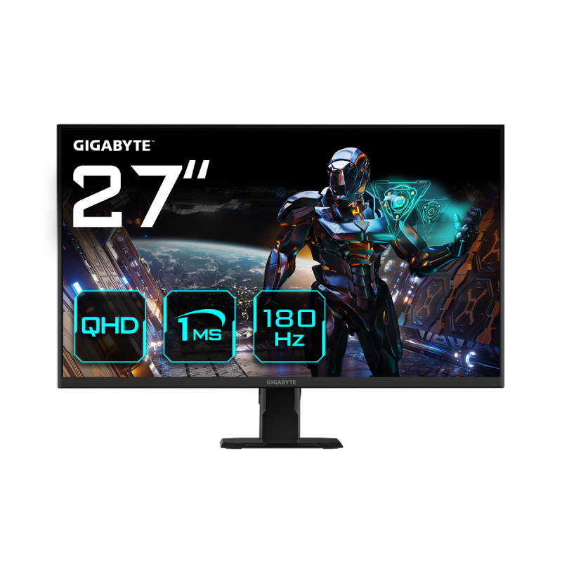 Monitor Gaming Gigabyte GS27QA, 27″, 2560 x 1440 pixeli, Black, 3 ani Garantie - Desktop PC & Monitoare