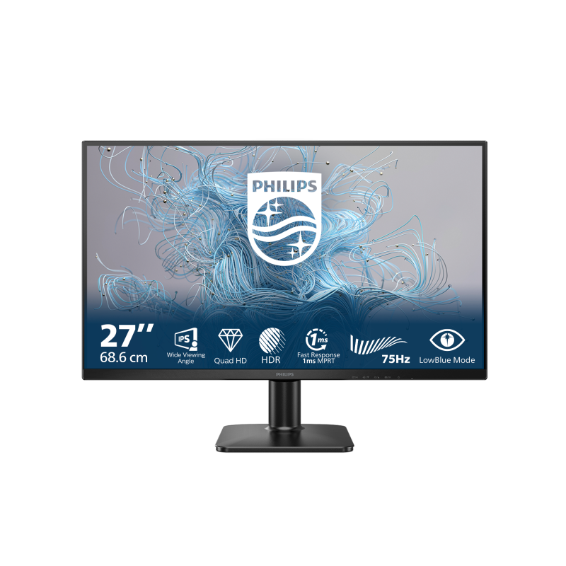 Monitor Consumer Philips 27E2N1500L/00, 27″, 2560 x 1440 pixeli, Black, 3 ani Garantie - Desktop PC & Monitoare