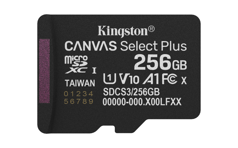 Card de Memorie MicroSDXC Kingston256GBCanvas Select PlusFara Adaptor - Aparate foto & accesorii