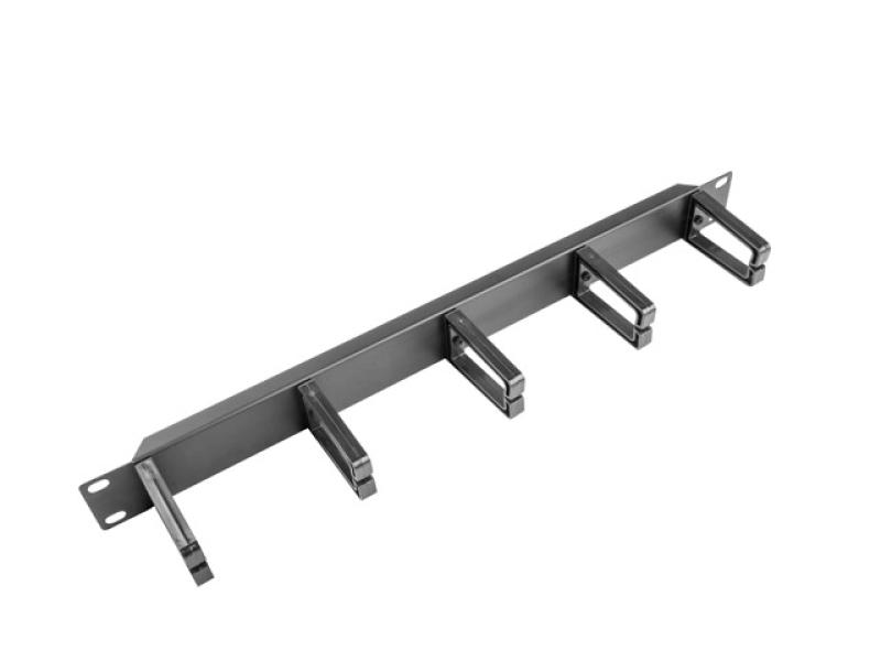 Panou management cabluri cu 5 suporturi din plastic, 1U, tip B, negru - Cabinete metalice