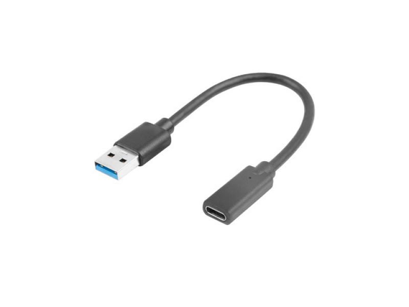 Cablu adaptor USB-C(F) 3.1 -> USB-A(M) 15 cm negru LANBERG