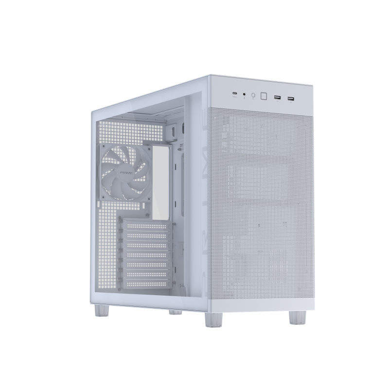 Carcasa ASUS PRIME AP303 TG White, Mid Tower, White - Carcase