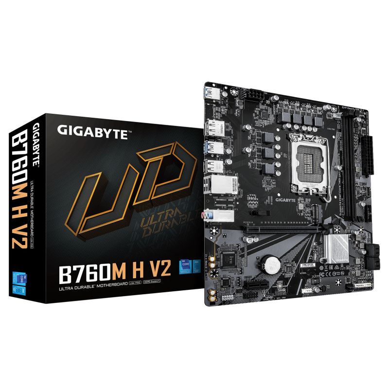 Placa de baza Gigabyte B760M H V2, Socket 1700, DDR5, Micro-ATX