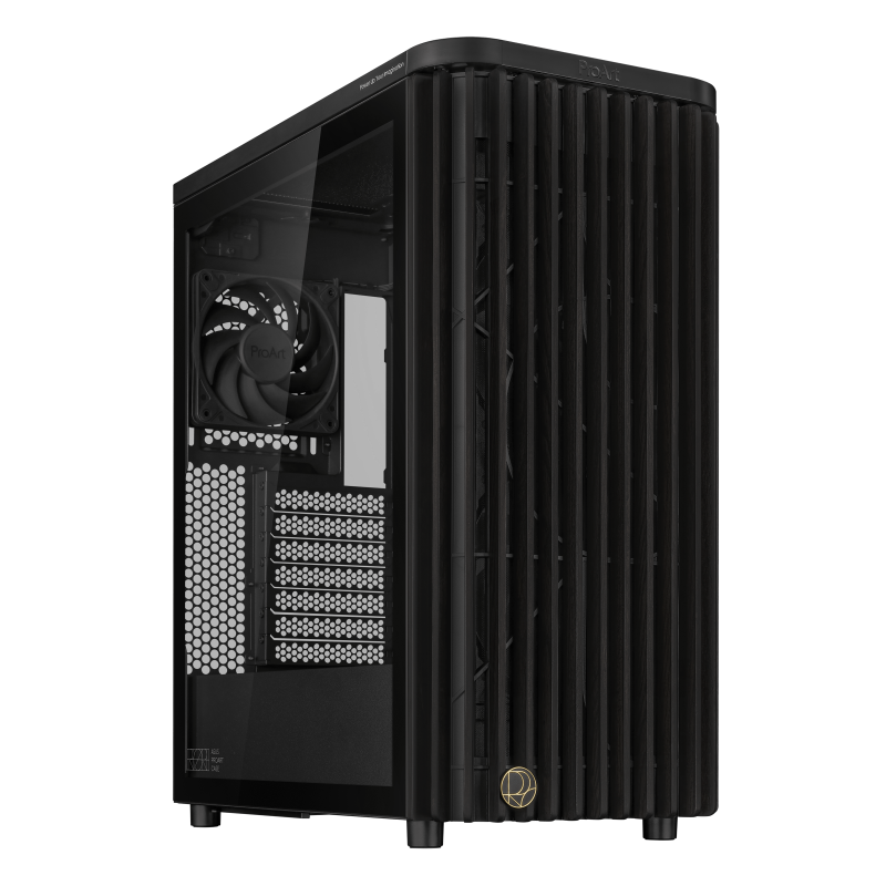 Carcasa ASUS ProArt PA401 Wood TG PWM, RGB, Mid Tower, Black