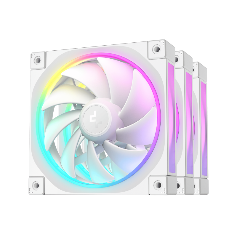 Ventilator Carcasa DEEPCOOL FL12 WH-3 in 1, 12 cm, 2150 RPM, 3 ventilatoare, RGB