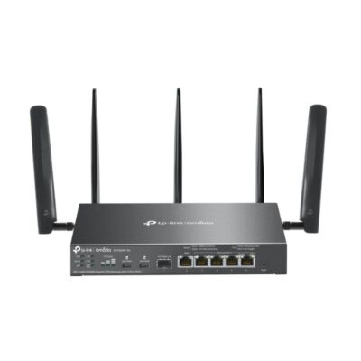 Omada 4G+ Cat6 AX3000 Gigabit VPN Gateway with 4-Port PoE+ PORT: 1× Gigabit SFP WAN/LAN Port, 1× Gigabit RJ45 WAN Port, 4× Gigabit WAN/LAN RJ45 Ports, 2 Nano SIM slot (4G+ Cat6) SPEC: 802.3 at/af, 4 Ports with 45W PoE Power, Desktop & Wall-mount Steel Case SPEED: 574Mbps at 2.4 GHz + 2402 Mbps at 5 - PC, Periferice & Software