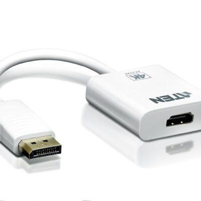 Adaptor ATEN VC986-AT. Conector 1: DisplayPort, Conector 2: HDMI, Conector 1 gen: Tată. Greutate: 100 g, Lățime: 45 mm, Adâncime: 180 mm. Lăţime de ambalaj: 19 mm, Adâncimea de ambalaj: 120 mm, Înălţime de ambalaj: 212 mm. Cantitate per ambalaj: 1 buc.. Greutate netă ambalaj principal: 4 kg, Lățime - Cabluri video