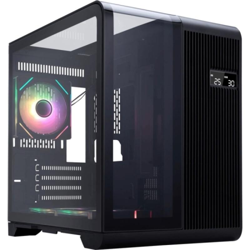 Carcasa 1stPLAYER Gaming RT5-bk, afisaj digital, 3 ventilatoare aRGB infinity efect plus PWM, telecomanda, Micro-ATX, negru - Carcase
