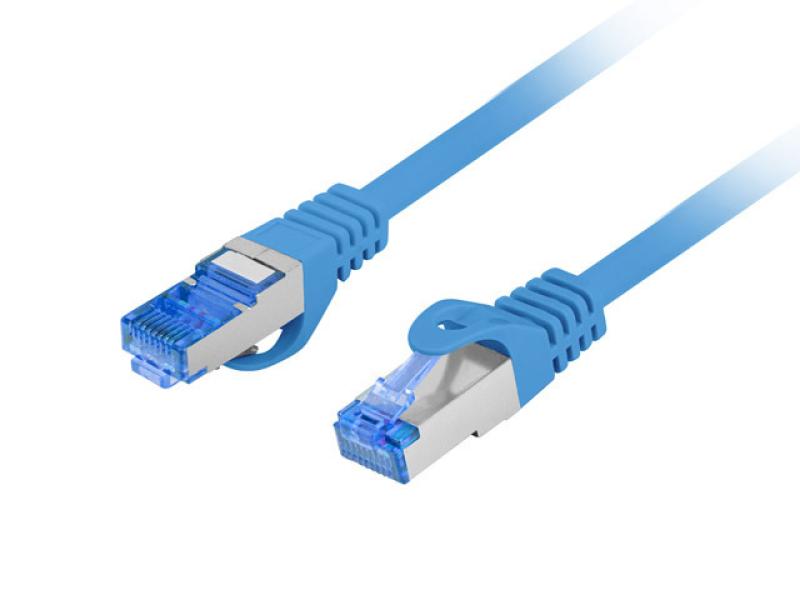 PATCHCORD CAT.6A S/FTP LSZH CCA 1M BLUE FLUKE PASSED LANBERG