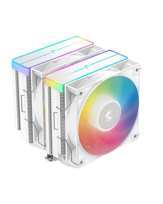 Cooler Procesor DEEPCOOL AG620 WH ARGB V2, Aer, 12 cm, 2 ventilatoare, aRGB - Componente PC