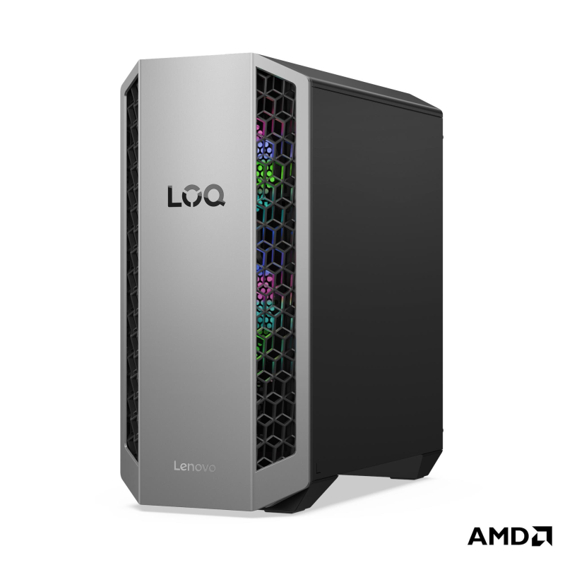 Desktop Gaming Lenovo LOQ Tower 26ADR10 cu procesor AMD AMD Ryzen 7 8745HX pana la 5.1 GHz, 16 GB DDR5, 1TB SSD, RTX 5060 Ti, Fara OS, Black, 2 ani Garantie - Desktop PC