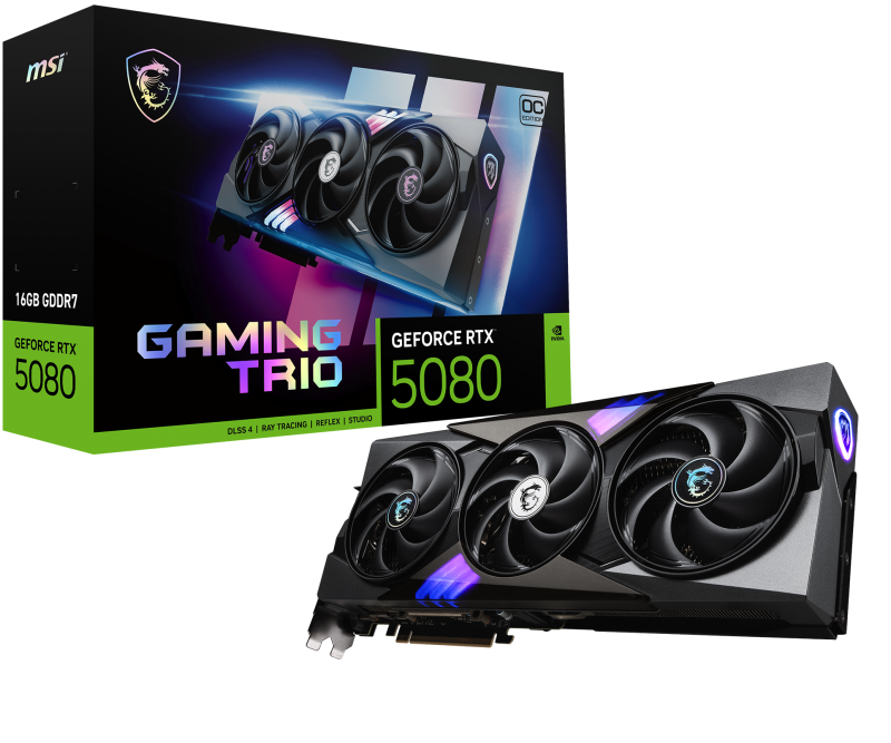 Placa video MSI GeForce RTX 5080 GAMING TRIO OC, 16GB GDDR7, PCI Express 5.0, 256bit