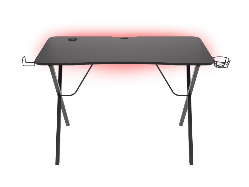 Birou gaming Genesis Holm 200, material MDF, greutate maxima suportata 55kg, 3 x porturi USB 3.0, iluminare RGB, management cabluri, ,negru - Birouri gaming