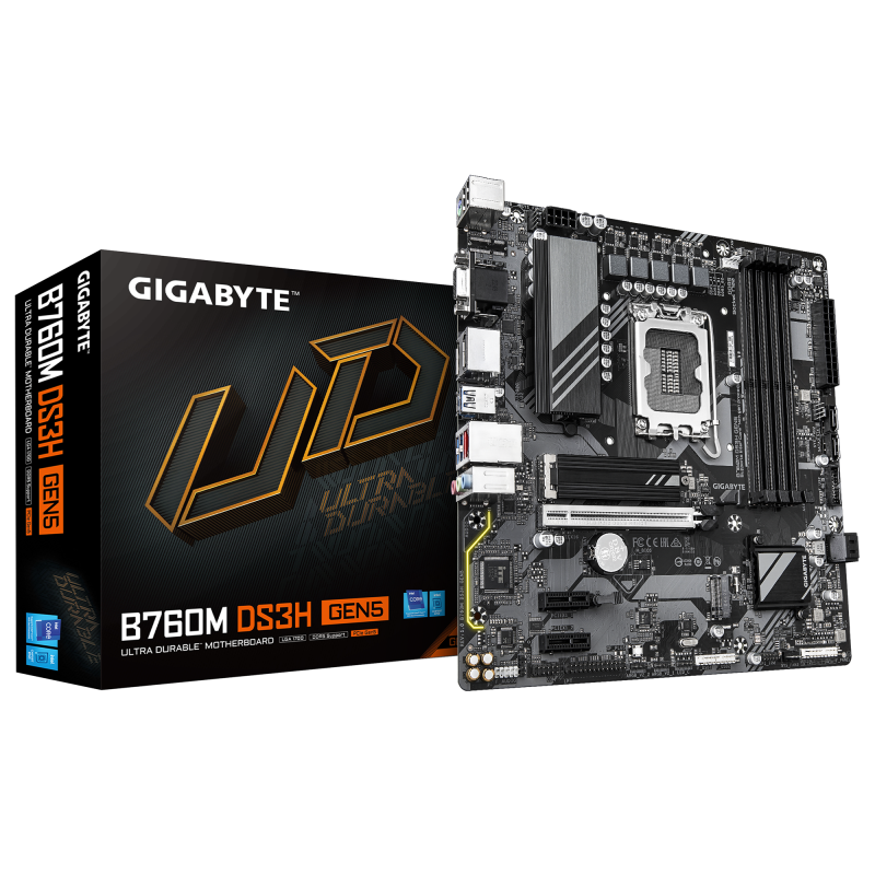 Placa de baza Gigabyte B760M DS3H GEN5, Socket 1700, DDR5, Micro-ATX - Componente PC