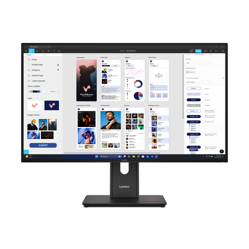Monitor Consumer Lenovo ThinkVision T32UD-40, 31.5″, 3840 x 2160 pixeli, Black, 2 ani Garantie - Desktop PC & Monitoare