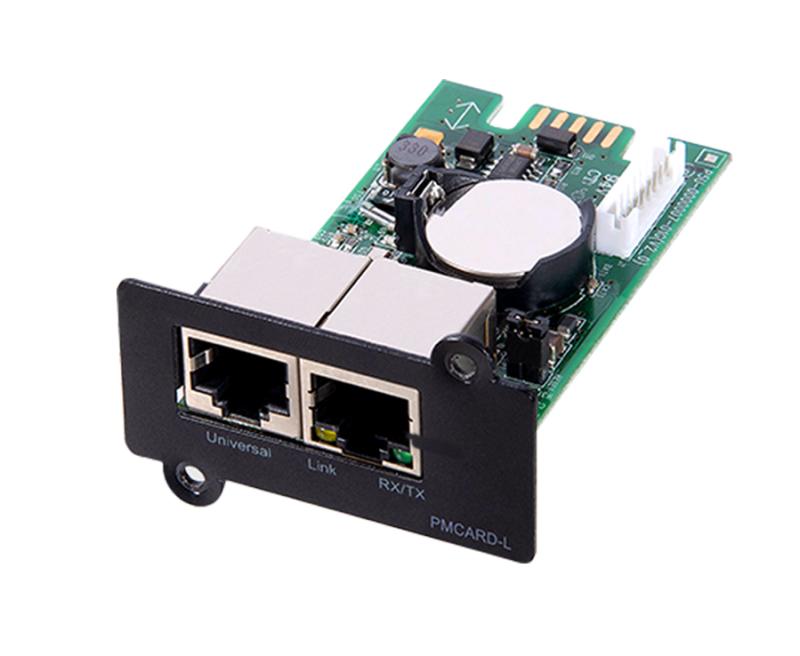 CARD SNMP UPS NJOY ACUP-SN000MP-CG01B  Caracteristici:  Network: RJ45 10/100BaseT  Protocoale: HTTP/HTTPs, TCP/IP, Telnet, SNMPv1/v3, IPv4, NTP, UDP, DHCP, NTP, DNS, SMTP, SSL, TLS, Telnet, FTP  Permite monitorizare remote prin browser web, control centralizat, oprire/pornire programata a UPS-ului
