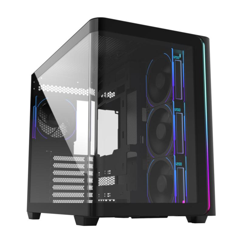 Carcasa FSP M580-BP Plus, RGB, Mid Tower, Black - Carcase