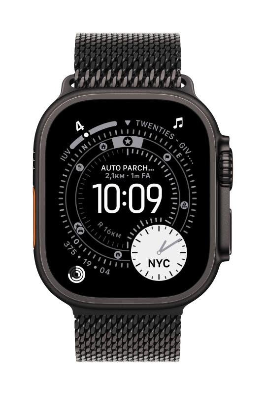 Curea pentru Apple Watch 49mm Black Titanium Milanese Loop – Medium - Bratari fitness