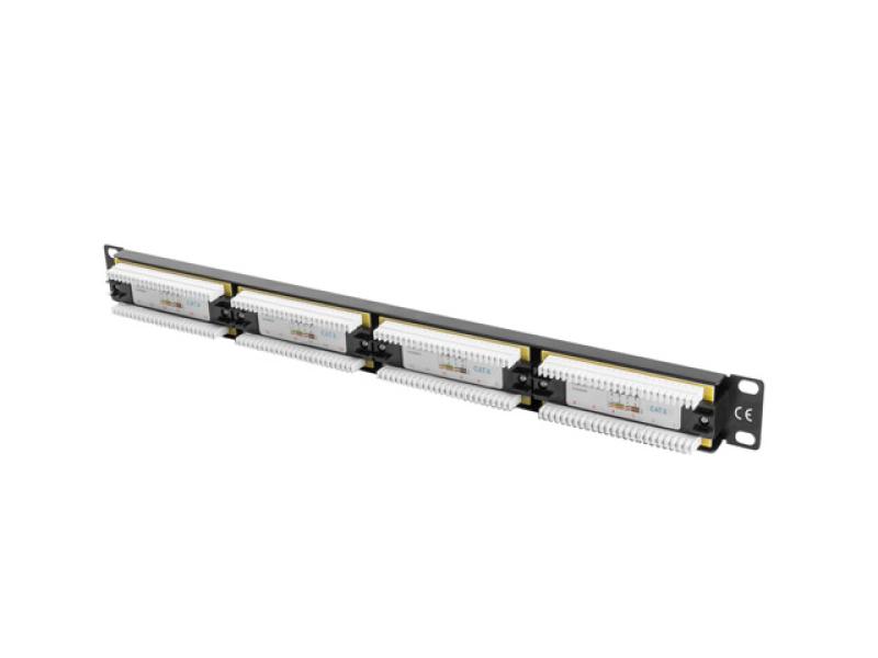 Patch panel 24 porturi 1U 19″ Cat.6 UTP negru - Alte accesorii retea