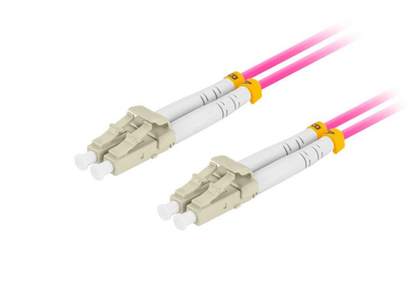 Patch cord fibră MM LC/UPC-LC/UPC duplex 3 m LSZH OM4 50/125 3,0 mm violet