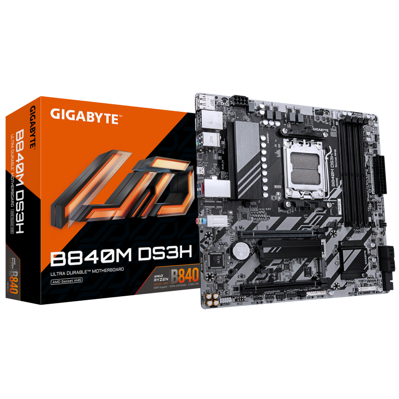 Placa de baza Gigabyte B840M DS3H, Socket AM5, DDR5, Micro-ATX - Componente PC