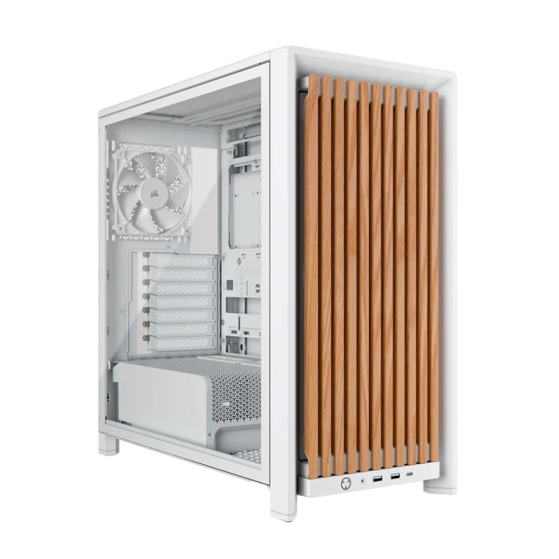 Carcasa CORSAIR FRAME 4000D WOOD RS, Mid Tower, White