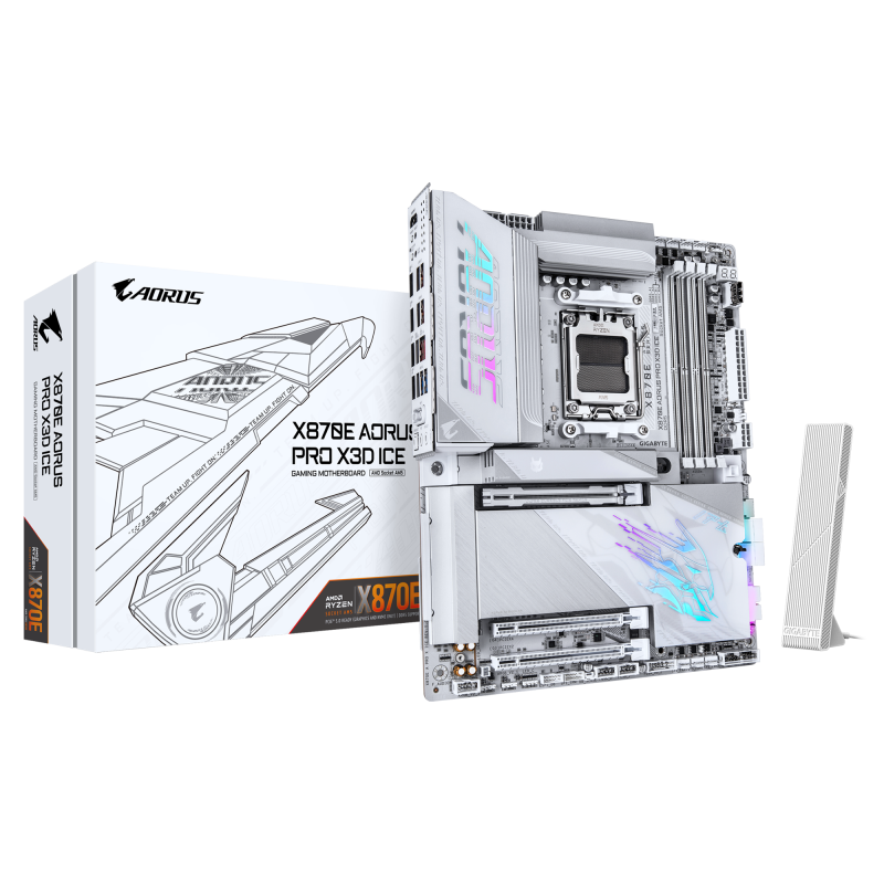 Placa de baza Gigabyte X870E AORUS PRO X3D ICE, Socket AM5, DDR5, ATX - Componente PC