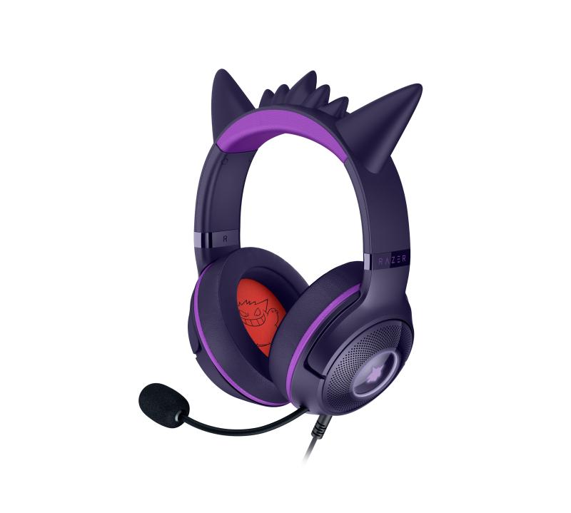 Casti Gaming Head-band Razer Kraken Kitty V2 - Pokemon Gengar Ed., Wireless/Wired, Roz