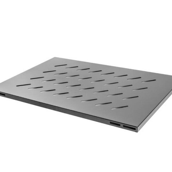 Poliță fixă pentru rack deschis 19″ 800 mm, 1U / 480,5×580 mm, max. 120 kg, negru - Accesorii