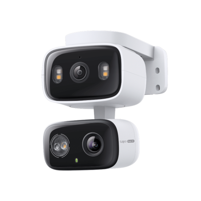 Camera Dual Lens Indoor/Outdoor TP-Link, senzor 1/2.8″ Progressive Scan CMOS Starlight Sensor, lentile fixe: Focal Length: 2.8 mm, Aperture: F1.6, lentile PT: Focal Length: 6.0 mm, Aperture: F1.6, night vision 850 nm IR LED (40 ft / 12 m), rezolutie maxima 2304 × 1296 px, frame rate 15 fps, zoom - Camere supraveghere IP