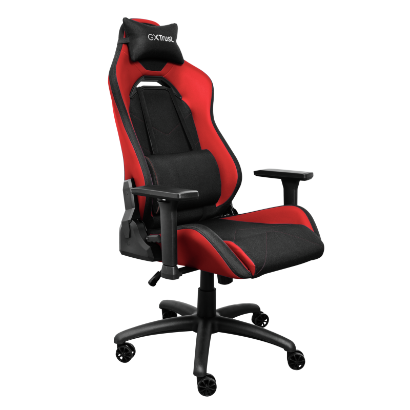 Scaun gaming Trust GXT 714B Ruya Comfortable, roti, ridicare pe gaz clasa 4, adjustabil pe inaltime, material plastic + PU leather, greutate maxima suportata 150 kg, negru/rosu - Console & Jocuri