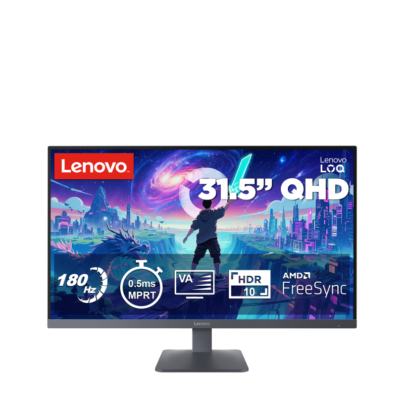 Monitor Gaming Lenovo LOQ 32Q-10, 31.5″, 2560 x 1440 pixeli, Grey, 3 ani Garantie - Desktop PC & Monitoare