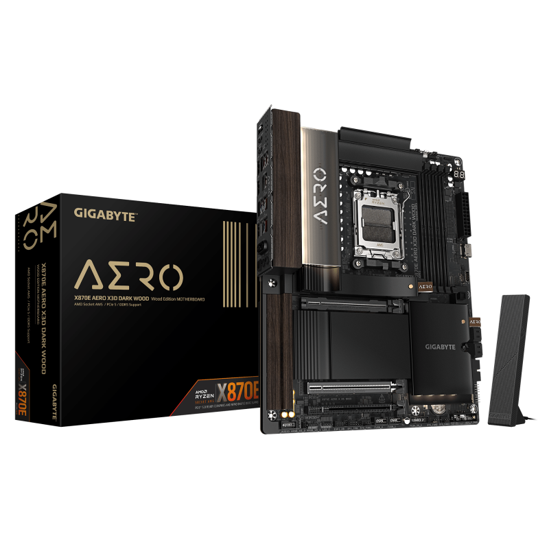 Placa de baza Gigabyte X870E AERO X3D Dark Wood, Socket AM5, DDR5, ATX - Componente PC