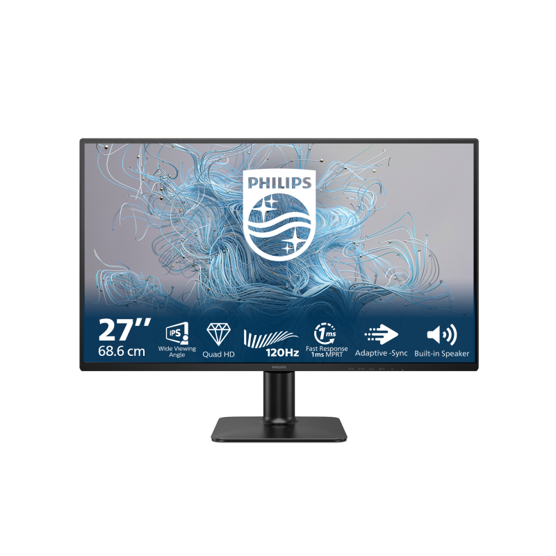 Monitor Consumer Philips 27E2N2500/00, 27", 2560 x 1440 pixeli, Black, 3 ani Garantie
