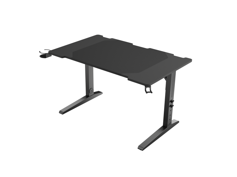 Birou gaming Genesis Holm Modular 120, material metal MDF, reglabil pe inaltime 70 – 90 cm, iluminare RGB, management cabluri, negru - Birouri gaming