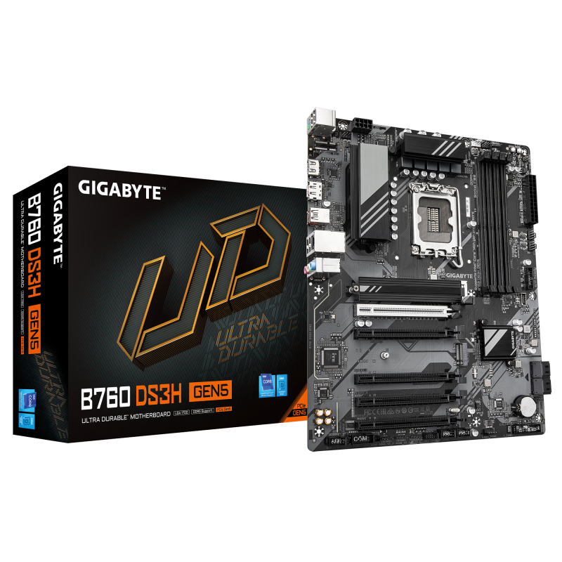 Placa de baza Gigabyte B760 DS3H GEN5, Socket 1700, DDR5, ATX