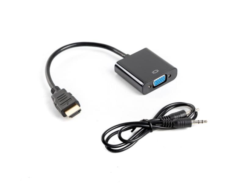 Cablu adaptor HDMI(M) VGA(F) + minijack 3,5 mm(F) 20 cm - Cabluri periferice