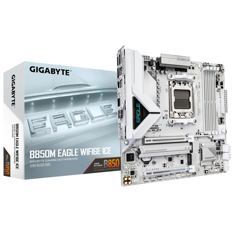 Placa de baza Gigabyte B850M EAGLE WIFI6E ICE, Socket AM5, DDR5, Micro-ATX - Componente PC