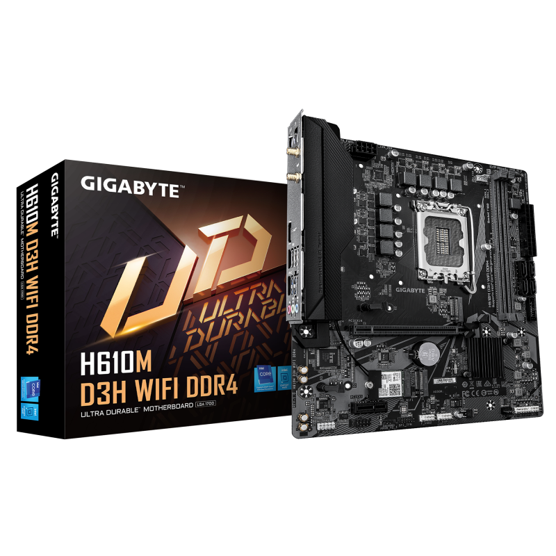 Placa de baza Gigabyte H610M D3H WIFI, Socket 1700, DDR4, Micro-ATX - Componente PC